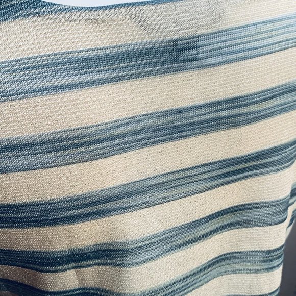 BANANA REPUBLIC Dressy Metallic Striped Tank M - Picture 4 of 11